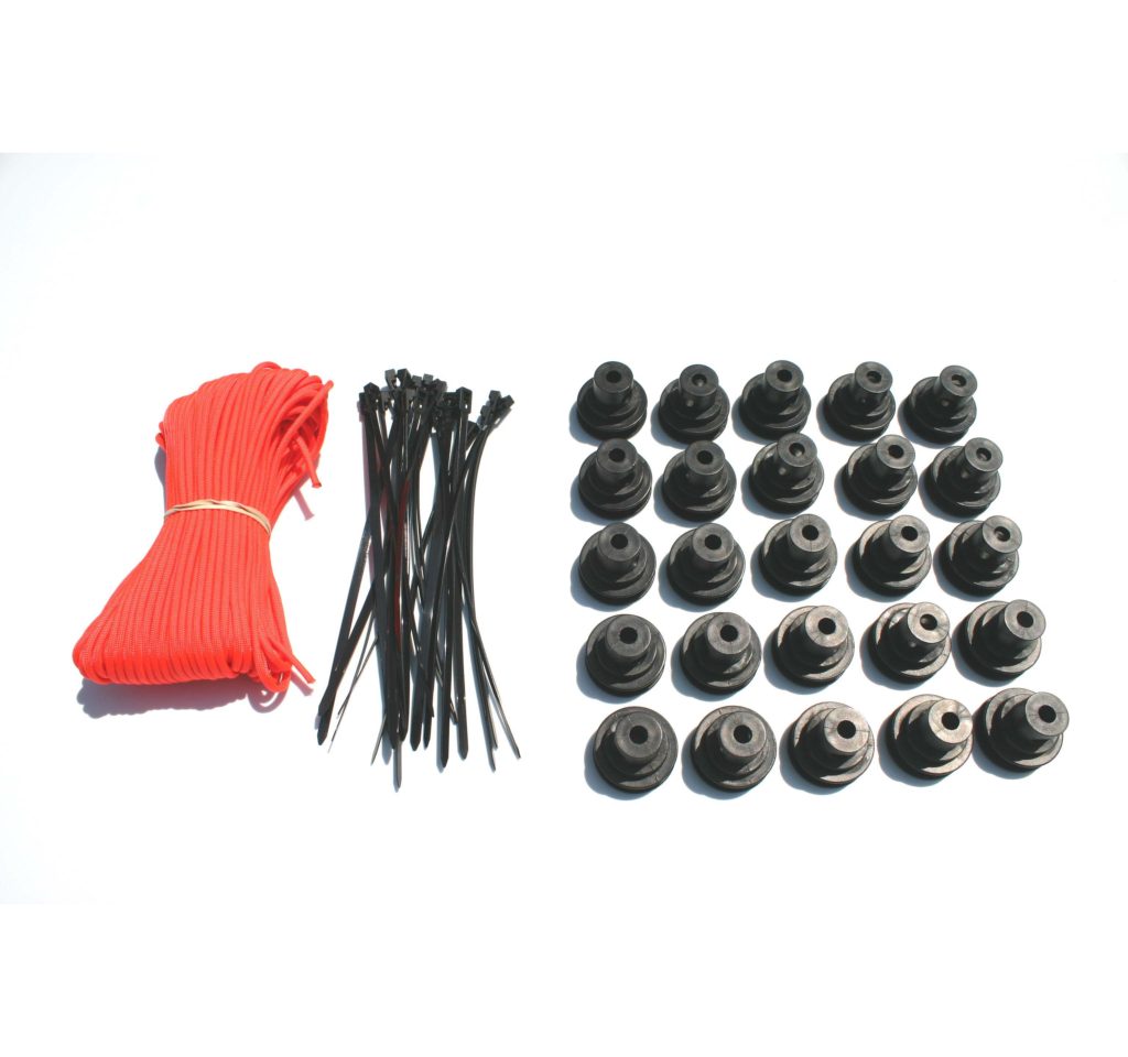 Tarp Buddy 25 Pack with 25 Releasable Zip Ties & 100' of Cord